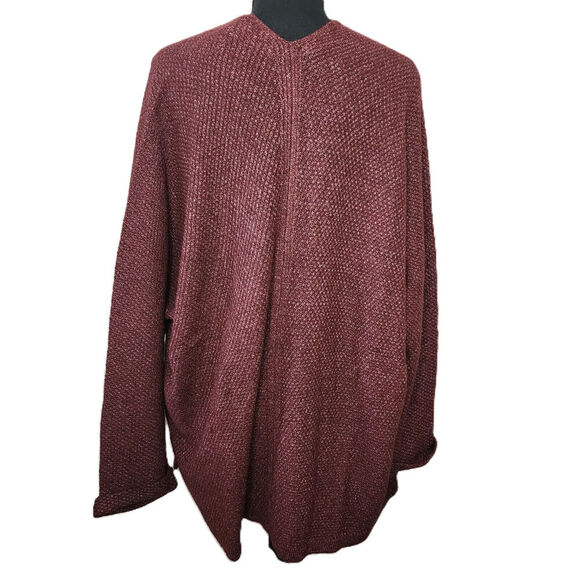 Pink Clover Stitch Fix Textured Open Cardigan Burgundy Speckled Women's Size XL - Picture 2 of 7